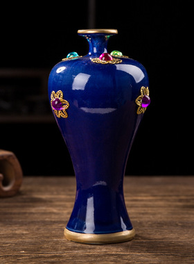 中式陶瓷花瓶家居饰品仿古钧瓷摆件客厅酒柜电视柜装饰博古架摆件