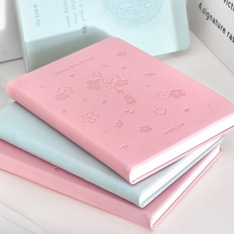 B6皮面精装手帐生活小确幸ins樱花飞鸟记事本两日一页方格笔记本,淘宝优惠券,粉丝福利购,淘宝优惠卷