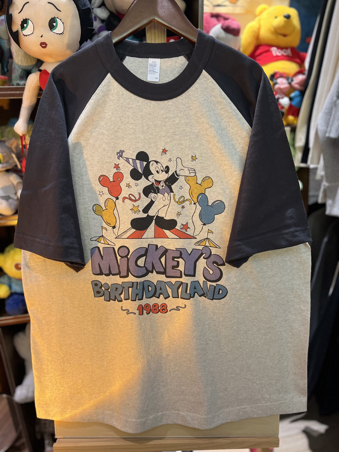 美式复古 vintage 可爱趣味米老鼠 拼色插肩粗棉重磅男女情侣T恤,淘宝优惠券,粉丝福利购,淘宝优惠卷