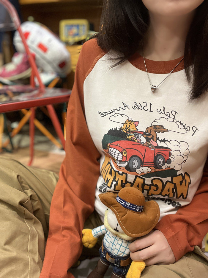 美式复古  vintage 可爱小猫开车 插肩拼色重磅纯棉男女情侣T恤,淘宝优惠券,粉丝福利购,淘宝优惠卷