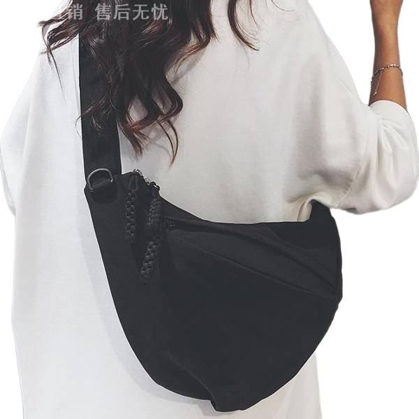Canvas bag crossbody women's 2026 new chest bag dumpling bag