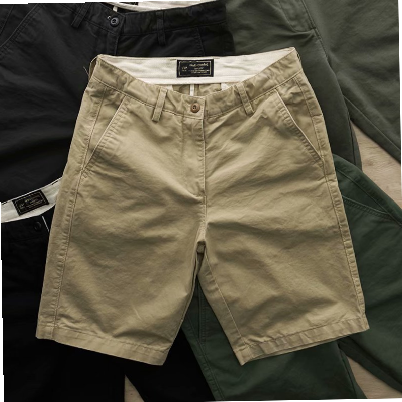 Military Cargo Shorts Cotton Trunks Casual Loose Mens Shorts_虎窝淘