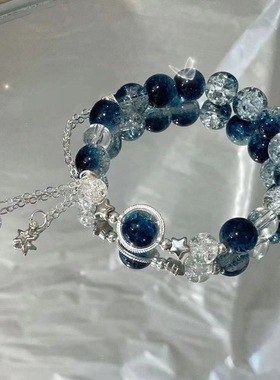 ·超仙蝴蝶钰碎手链女生小众设计ins森系仙女甜美彩色珠手串送闺