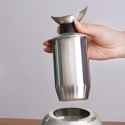 善锡堂999纯锡温酒器暖酒烫酒壶家用热黄酒白酒老式酒具复古怀旧 - 图1