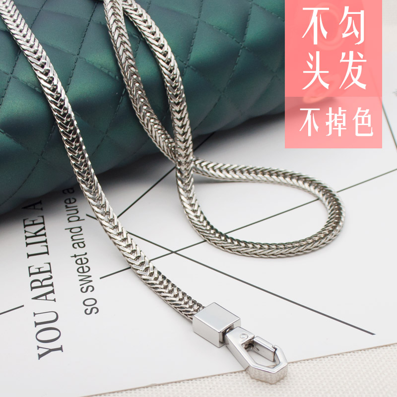 包包链条配件高档不掉色女包链子扁宽粗单肩斜跨铁链金属链条单买 - 图1