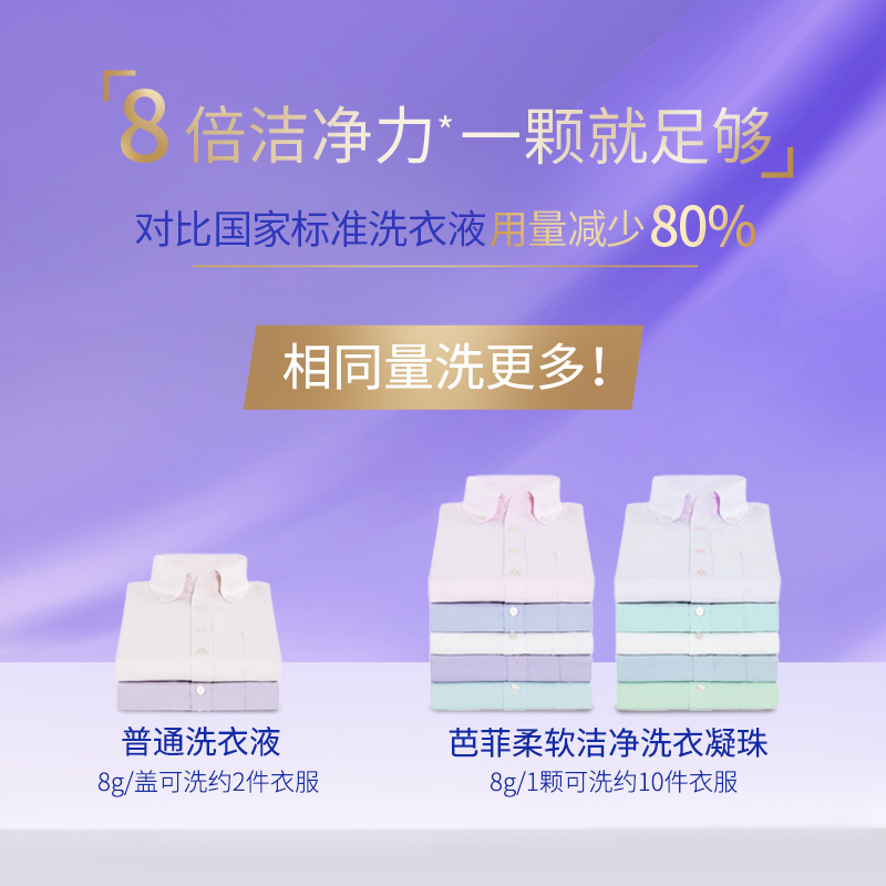 芭菲洗衣凝珠洁净护瓦解顽渍不伤衣精致便捷洗衣珠正品