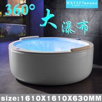 Wits Acrylic Multifunction Surf Massage Bathtub Smart Thermostatic Heating Bubble Round Waterfall Tub