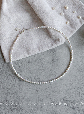 儿童3MM米珠天然淡水细珍珠项链
