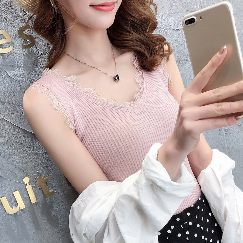 冰丝针织吊带女夏外穿2023潮打底衫 贵沫背心吊带