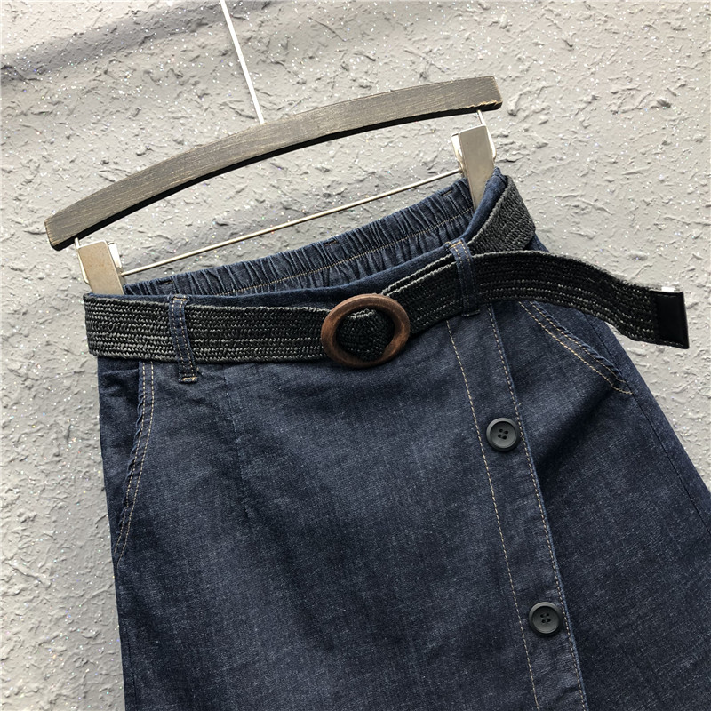 艾天丽旗舰店中长款裤裙女夏季新款欧货洋气高腰显瘦a字阔腿裤七分牛仔裤1