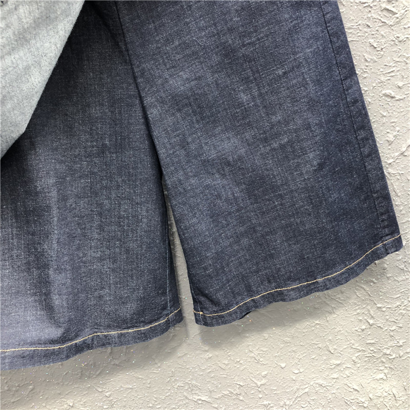 艾天丽旗舰店中长款裤裙女夏季新款欧货洋气高腰显瘦a字阔腿裤七分牛仔裤2