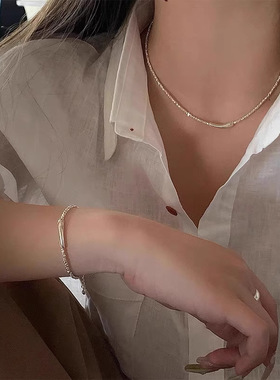 碎银子水滴项链女轻奢小众感设计精致手链2025新款爆款手饰