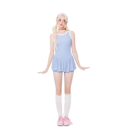 HOLII 鬼马少女甜美辣妹显瘦保守多巴胺高颜值小个子女孩连体泳衣 - 图3