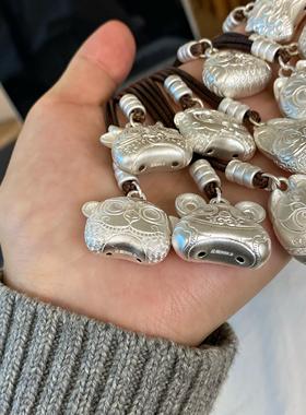 吊坠足银 《十二生肖》百搭可爱小众简约设计感编绳项链