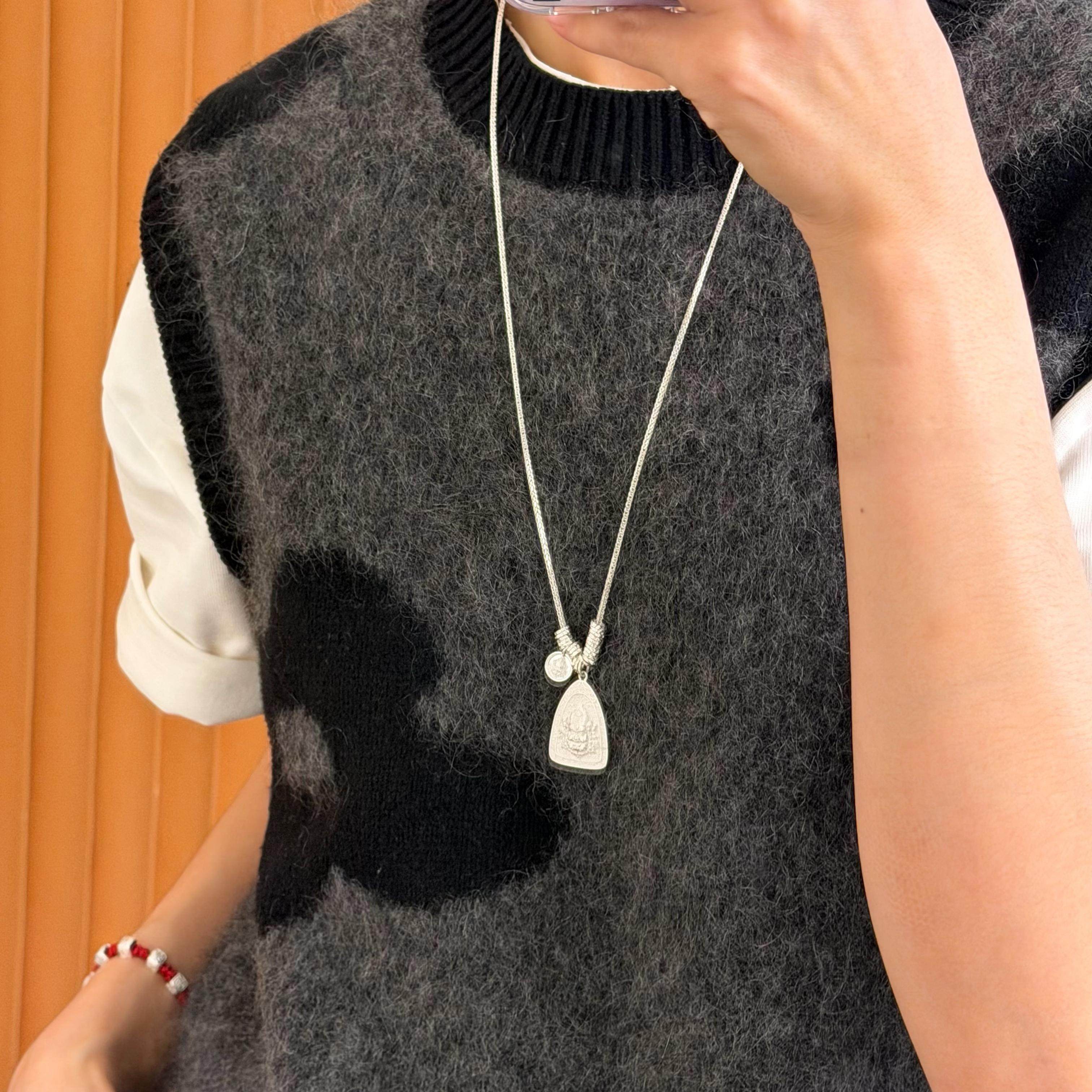 吊坠足银 《日进斗金》黄财财百搭编绳款手工小众精致项链,淘宝优惠券,粉丝福利购,淘宝优惠卷