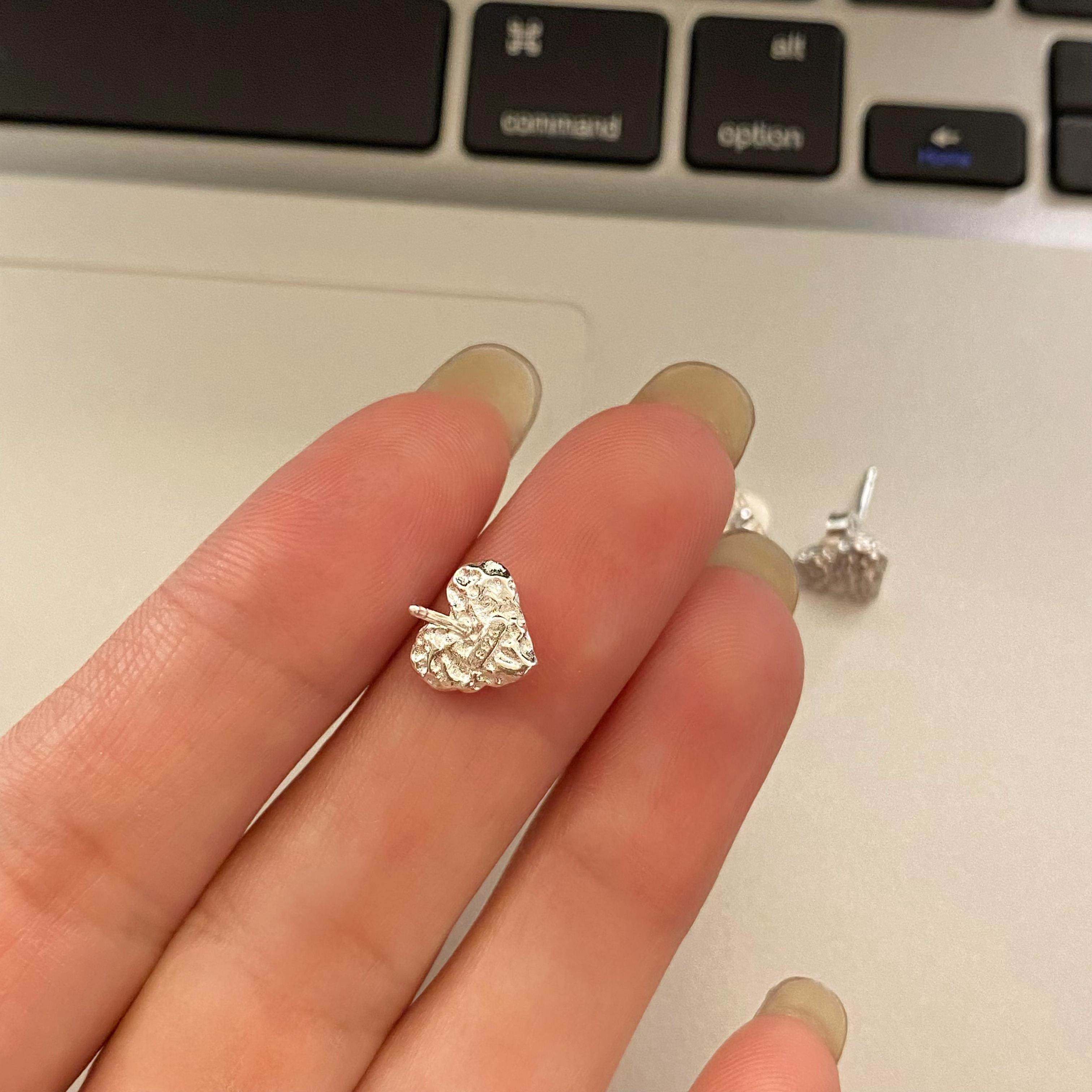 925银耳饰 《向星心许愿》韩版桃心五角星百搭轻奢简约in耳钉一对,淘宝优惠券,粉丝福利购,淘宝优惠卷