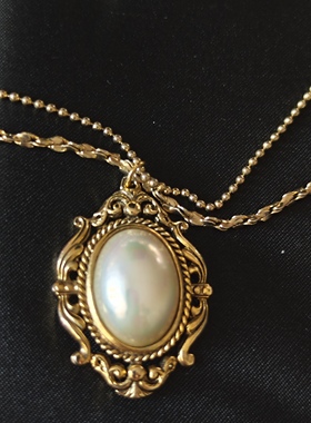 MMA博物馆贝母珍珠项链two sister珍珠耳夹vintage古董首饰