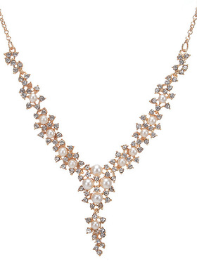 网红同款欧美女新娘时髦小众轻奢女简约百搭锁骨链新款晚礼服项链