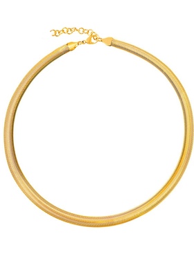 日韩版轻奢冷淡风钛钢扁蛇骨链金色锁骨链简约小众项链男女通用