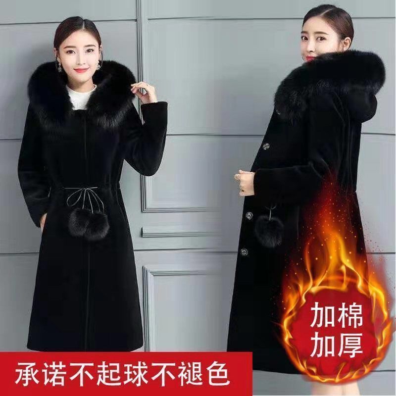 貂皮大衣水貂绒外套女秋冬季新款大码加厚