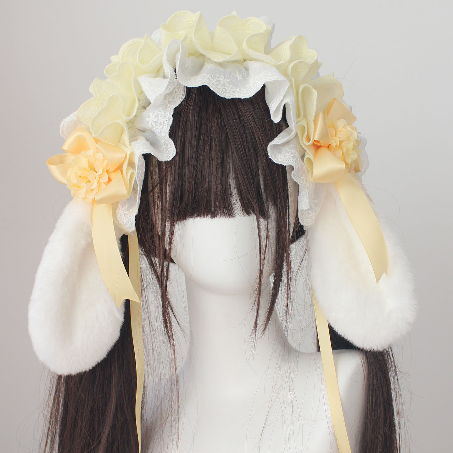 原创黄色汉洋折衷帽子波奈特小兔BNT可爱兔耳朵发带 三生都琉璃兔,淘宝优惠券,粉丝福利购,淘宝优惠卷