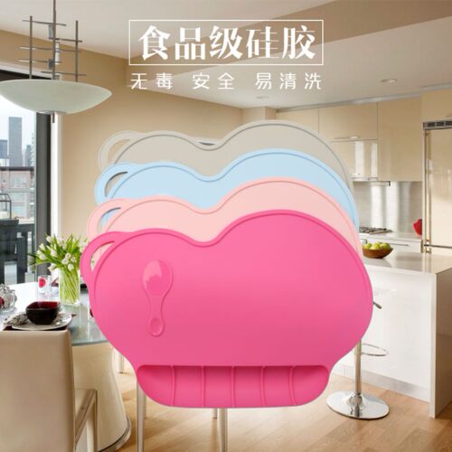 食品级硅胶餐垫 宝宝婴幼儿童便携式餐垫防水防滑大号加厚一体垫 - 图0