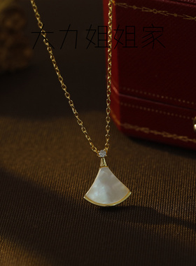 扇形贝壳项链女ins仙气锁骨链韩国时尚网红小裙子贝母毛衣链颈链