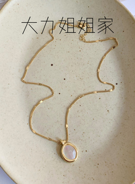 法式复古贝母项链少女气质毛衣链