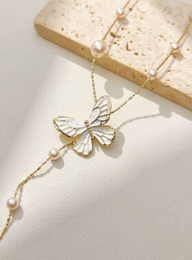 轻奢珍珠蝴蝶锁骨链10