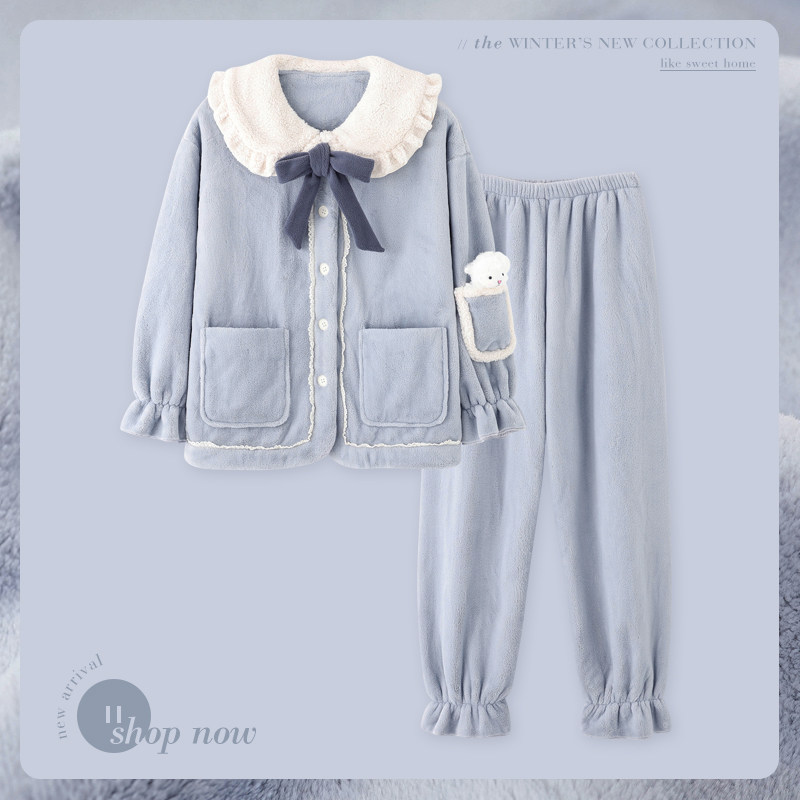 思莉太太冬季珊瑚绒睡衣 思莉太太睡衣/家居服套装