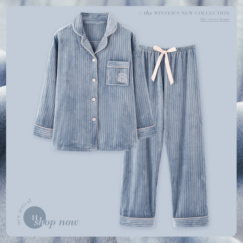 思莉太太冬珊瑚绒2021新款薄绒睡衣 思莉太太睡衣/家居服套装