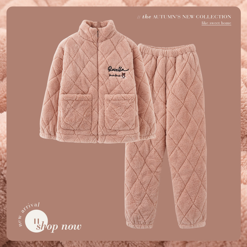 思莉太太情侣冬季珊瑚绒冬天睡衣 思莉太太睡衣/家居服套装