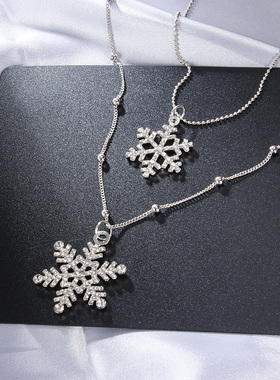 日韩风双层雪花长款挂件衣服配饰