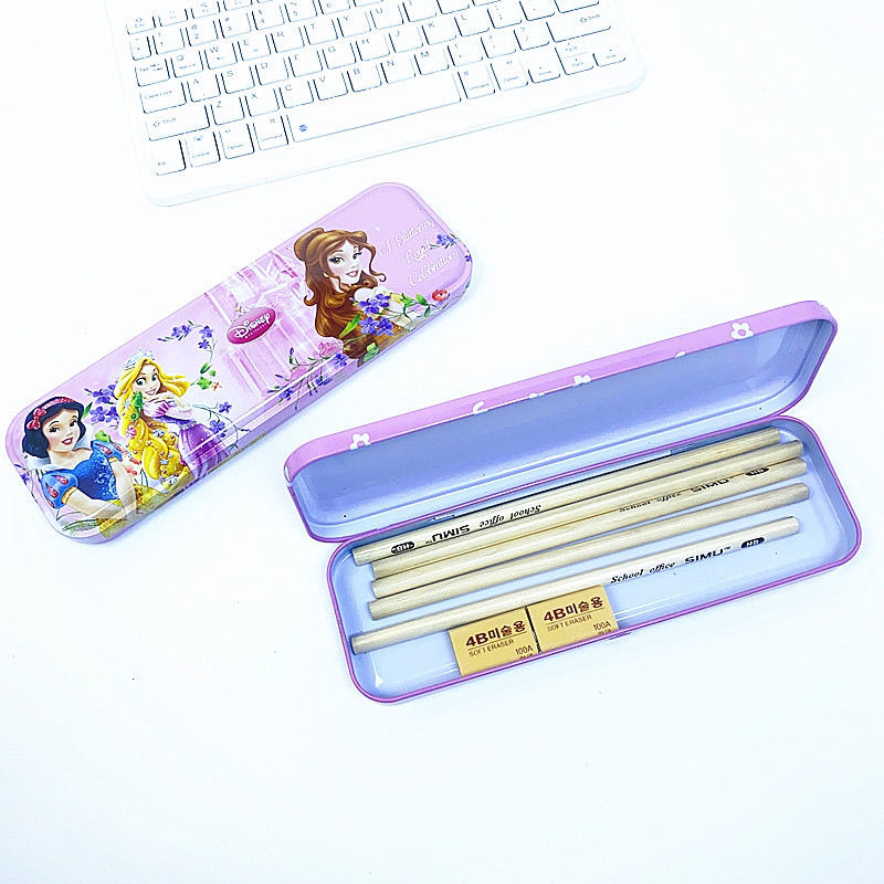 Primary school student tinplate single layer cartoon pencil case small pen box children cute creative pencil case kindergarten gift