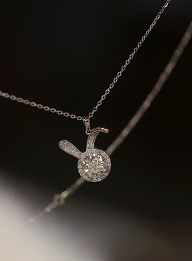 超闪满钻时尚折耳兔吊坠项链