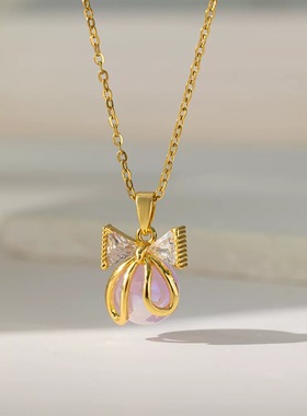 韩版时尚彩色仿珍珠项链不掉色