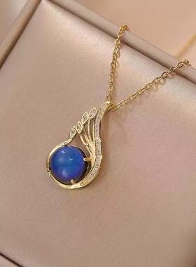 钛钢项链女感温凤尾网红直播爆款