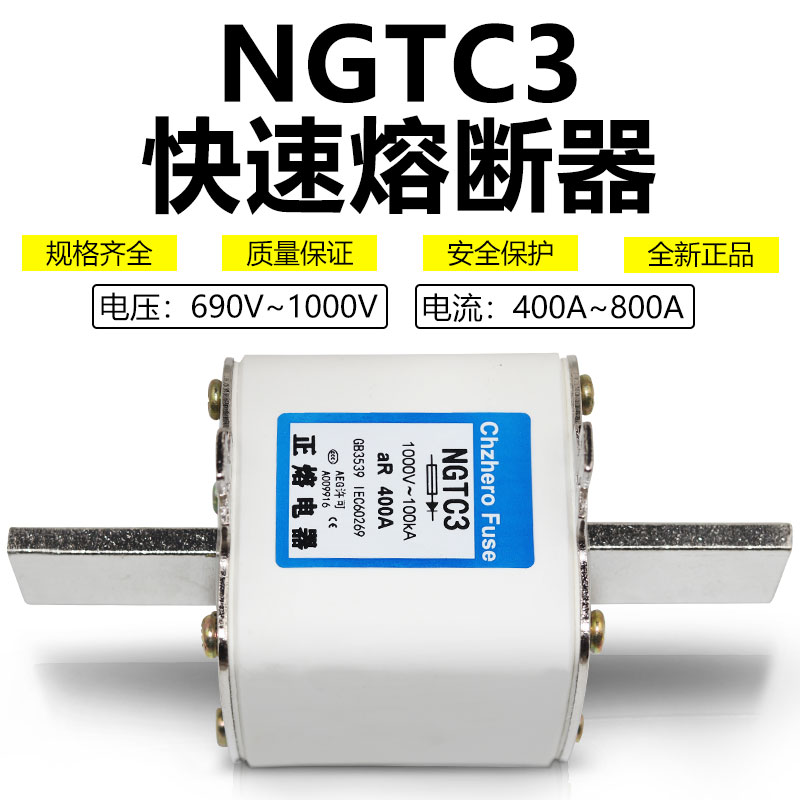 快速熔断器RS34 NGTC3 690V 600A 630A 700A 800A 800V 1000V熔芯 - 图0