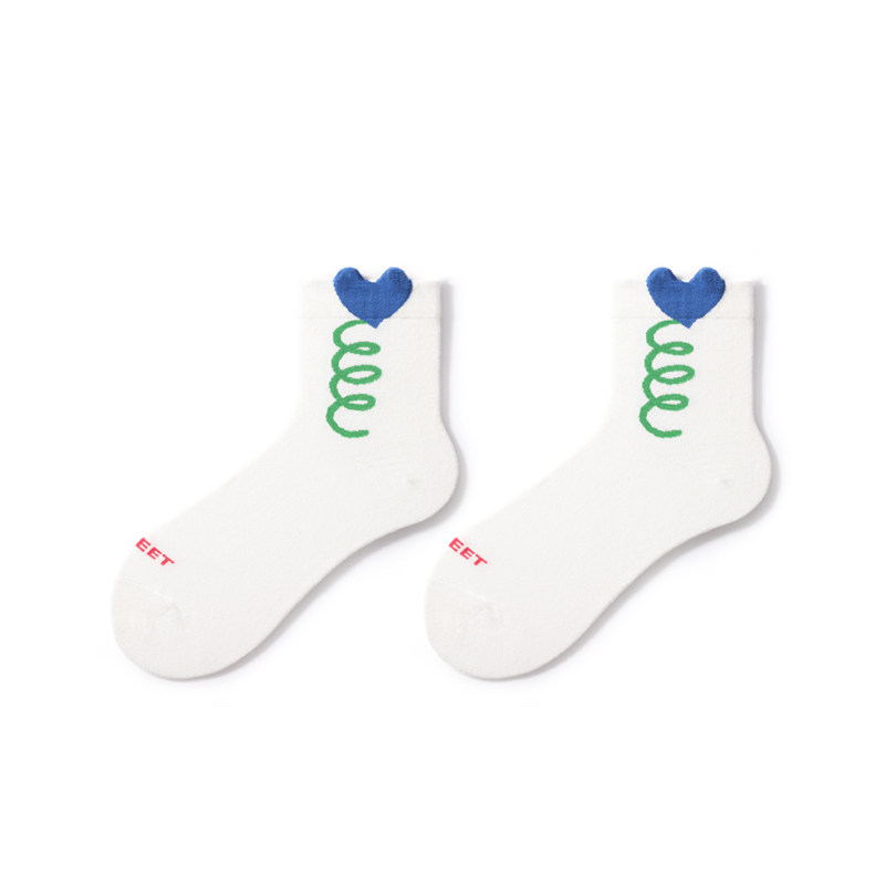 凸凸女中短筒春秋款简约风棉中筒袜 Primeet派米短袜