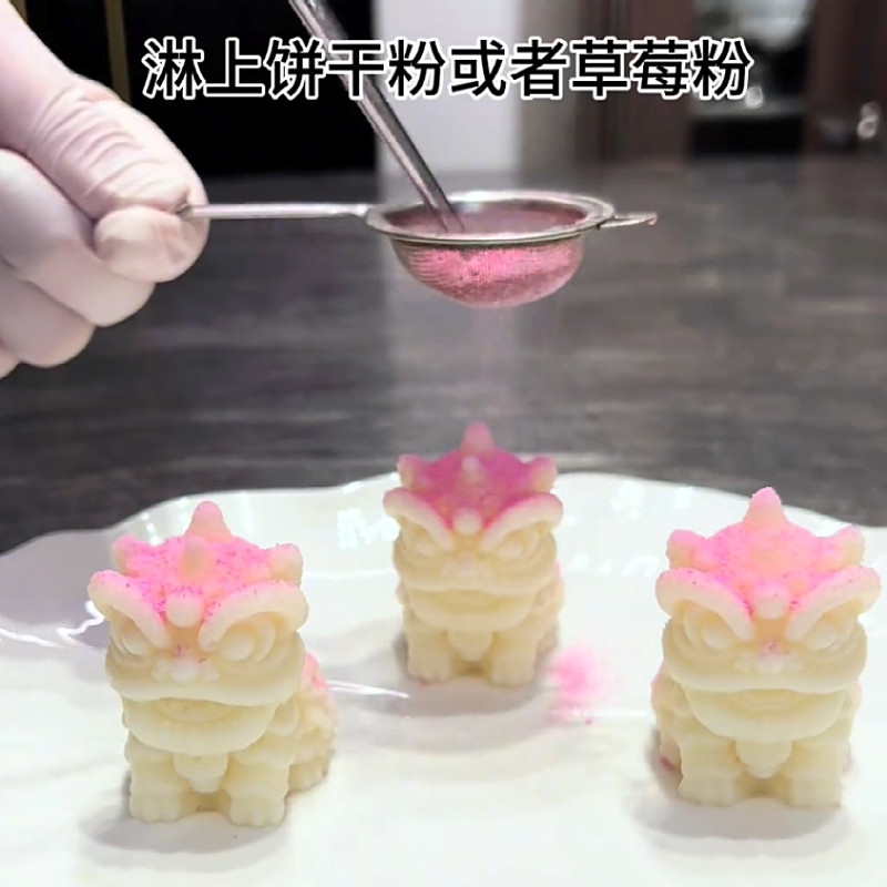 醒狮慕斯硅胶模具山药芒果奶冻翻糖小狮子蛋糕巧克力菜品造型摆盘