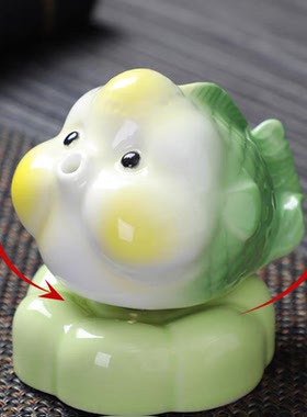 景德镇陶瓷泡泡鱼转转摆件装饰品罩面车子摆件，工艺品萌宠de