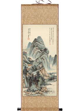 大千石涛山水董希源松p鹤朝阳中堂花鸟挂画茶楼酒店字画玄关挂画