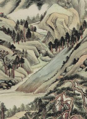 品明董其昌仿古山水十开纸S本古代山水画图册页高清微喷临摹手稿