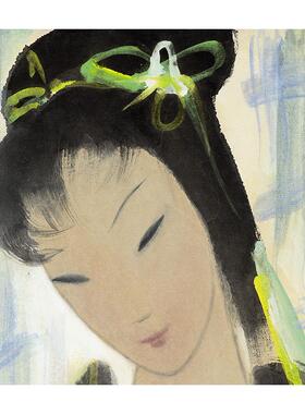1近代林风j眠仕女图水墨人物画真迹高清复制客厅玄关装饰画画心