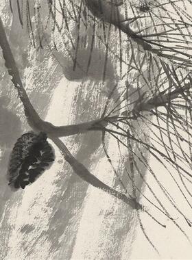 璜齐白石乌鸦松.树图国画花鸟水墨写意画宣纸画心艺术微喷打印画