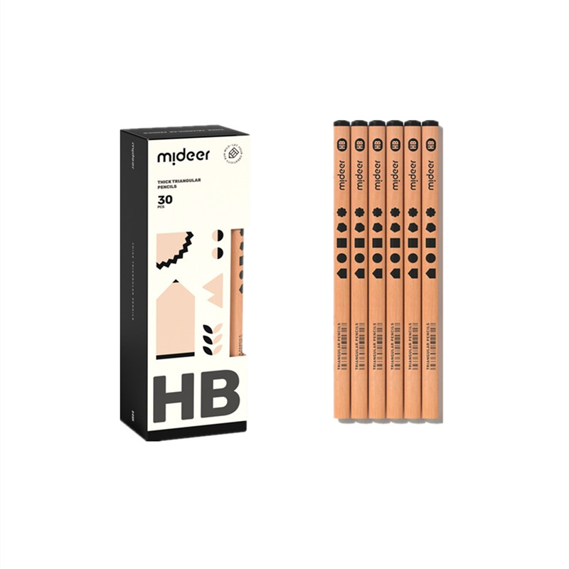 弥鹿粗三角笔杆HB铅笔幼儿园小儿童6B握笔训练姿势2b杆笔文具礼 - 图3