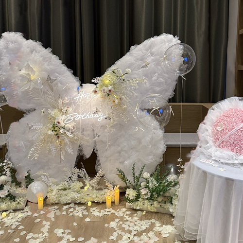 超大网红蝴蝶主题18岁成人礼女孩生日场景布置装饰kt板全套高级感 - 图0