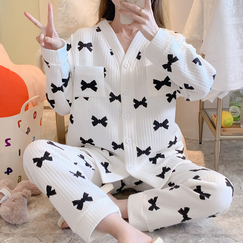 加厚空气棉月子服女12月份3 古芭莱家居服套装