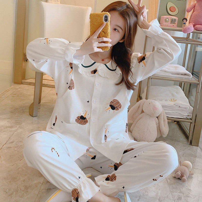 孕妇纯棉月子服春夏季透气3 4睡衣 古芭莱家居服套装