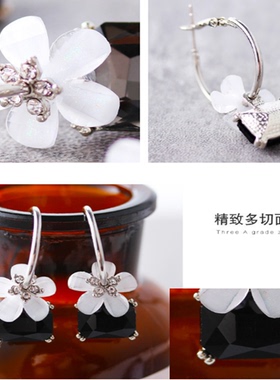 韩版超仙花瓣百搭风挂钩耳环